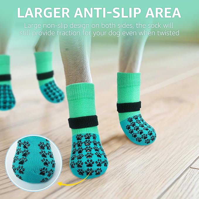SCENEREAL Dog Socks to Prevent Licking Paws for Hardwood Floors Anti Slip, Dog Grippy Socks Shoes for Senior Small to Large Dogs, Dog Boots & Paw Protectors for Hot/Cold Scratching Pavement