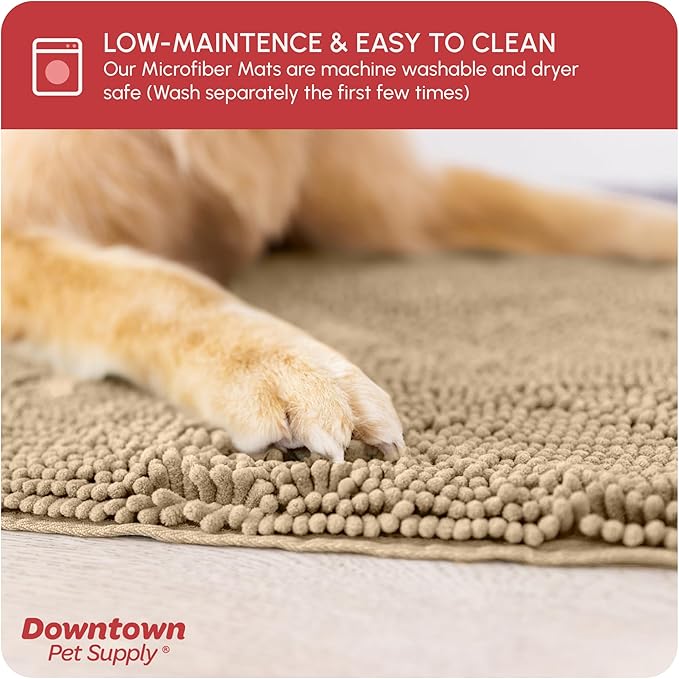 My Doggy Place Dog Mud Mat, 36" x 26" Oatmeal – Thick Microfiber Entry Rug for Snow, Mud & Salt – Absorbent, Quick-Dry, Washer-Safe & Non-Slip, Large