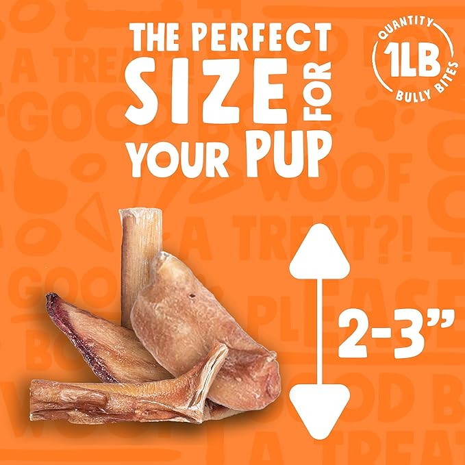 Jolly Barks Bully Sticks for Small Dogs (1lb Bag) All Natural, Single Ingredient Bully Sticks for Puppies to Medium Dogs (Bully Bites)