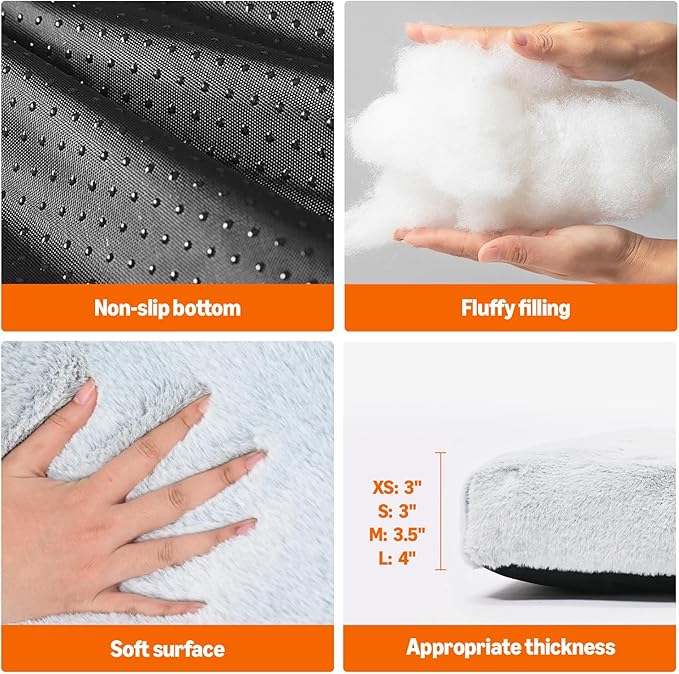 Amazon Basics Medium Dog Bed for Crate, Washable Medium Dog Mat for Pet Kennel, Anti-Slip, 36x23x3.5 Inches