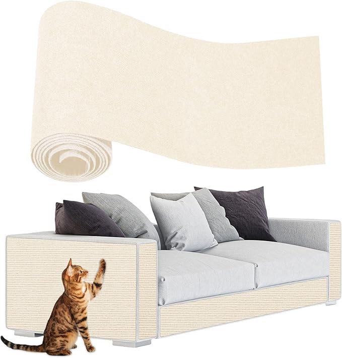 Anti Cat Scratch Couch Furniture Protector, 78.7x15.8 Wall Corner Scratcher Pads Mat, DIY Climbing Scratching Carpet Post Board Replacement