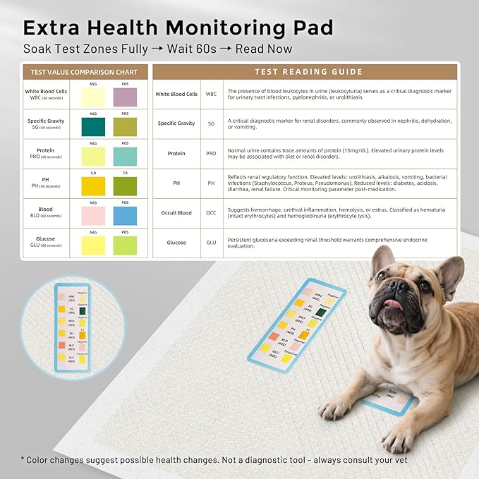 Charcoal Puppy Pee Pads for Dogs Extra Large, 28"x34" 50 Counts + 1 Extra Health Monitoring Pad - XL Dog Potty Training Pads Disposable, Odor-Control, Super Absorbent & Leak-Proof