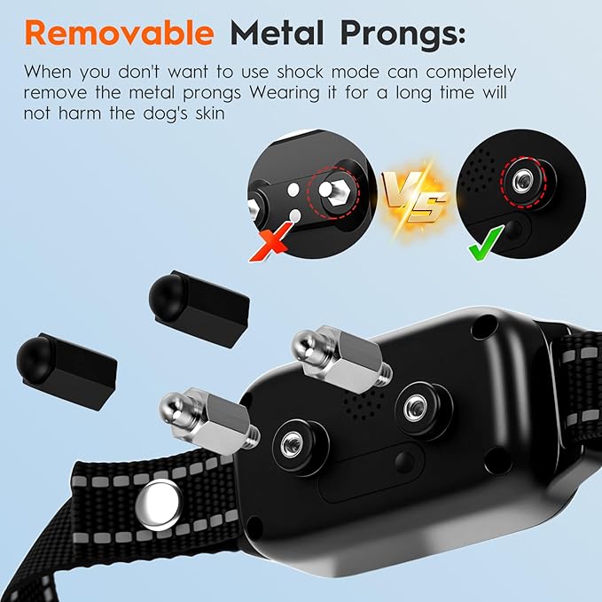 Dog Shock Collar 2 Dogs (15-120Lbs),3300FT Dog Training Collar with Remote IPX7 Waterproof Shock Collar for Small Medium Large Dogs with Flashlight, Anti-Bark Collar,4 Training Modes