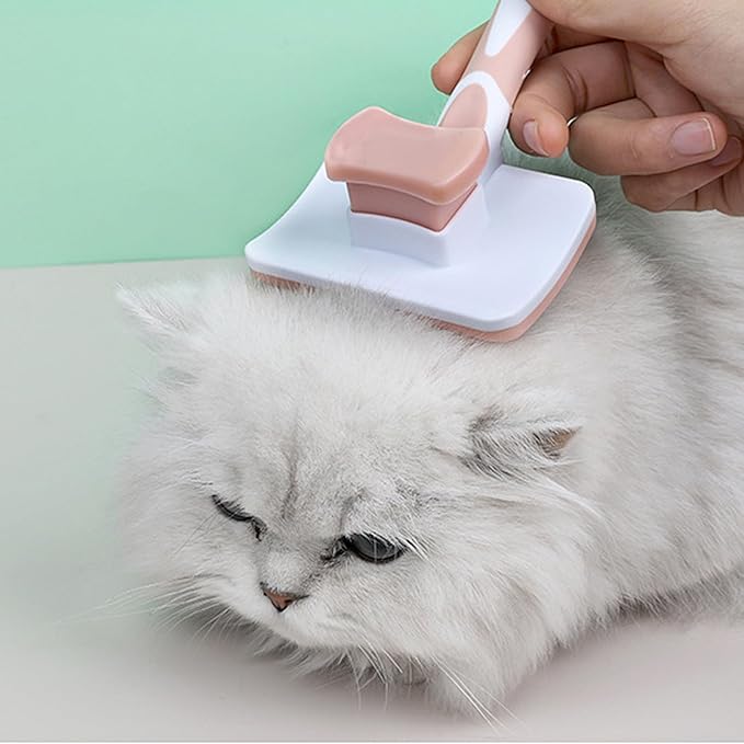 Cat Grooming Brush, Dog Slicker Brush for Dogs, Cat Brushes for Indoor Cats, Pets Skin Friendly Self Cleaning Slicker Massage Brushes for Shedding Dogs Cats,Hair Gentle Remove Loose Undercoat(Green)