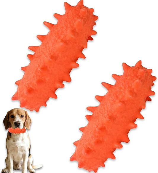 2 Pack Chew Toys for Puppies & Dogs, Dog Chew Toys to Keep Them Busy, Durable Puppy Teething Chew Toys, Tough Puppy Toothbrush Clean Teeth Interactive Toys for Small Medium Breed (Orange)