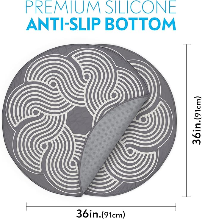 2ct Paw Inspired Round Designer Dog Pads | Premium Washable Pee Pads | Reusable Puppy Pads for Potty Training, Whelping, Waterproof Mat | Leakproof, Non-Slip Liner (Dark Gray, 36")