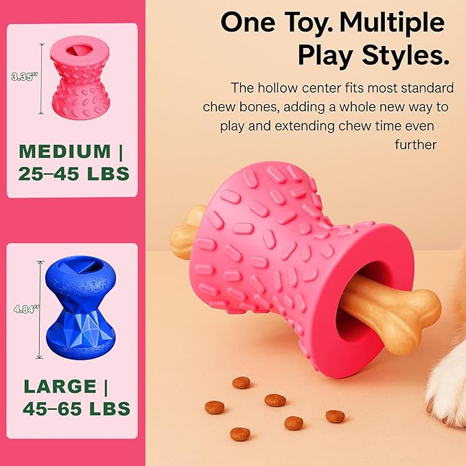 Dog Puzzle Toys, Treat-Dispensing Puzzle Ball – Interactive Rubber Dog Toy for Small & Medium Dogs, Rolling Reward Game for Training & Slow Feeding