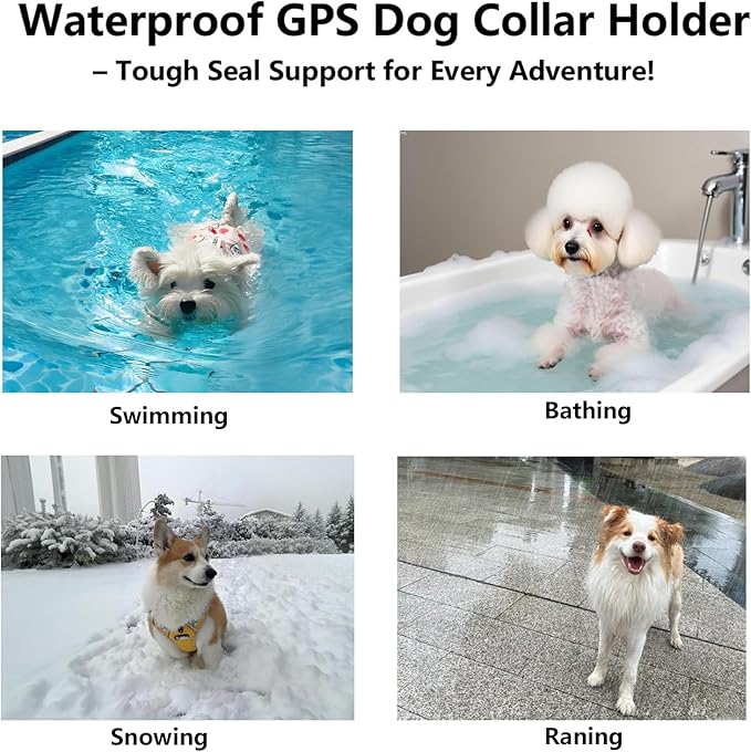 1Pc Air Tags Dog Collar Tracker, Waterproof Pet Collar Location Tracker with Air-Tag Chip for Apple Find My (iOS only) (Blue, M)