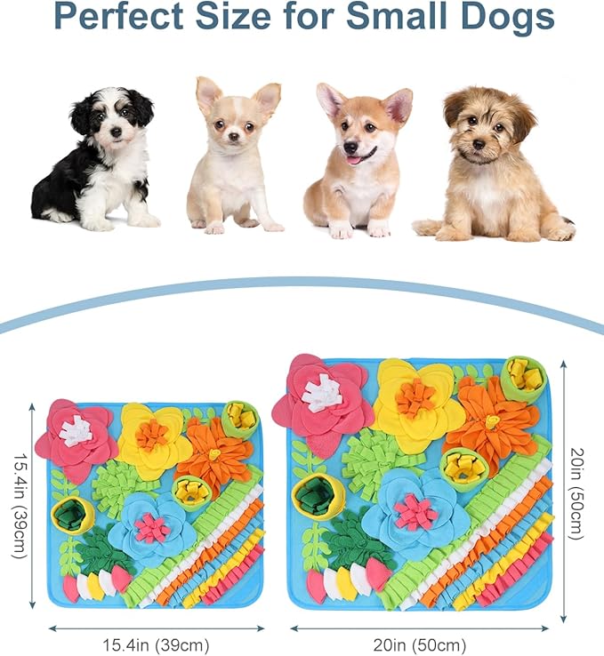 Ankilo Snuffle Mat for Dogs, Pet Treats Feeding Mat, 20 x 20 inch for Medium & Large, Felt Wool Dog Feeding Mats for Slow Feed, Relieve Anxiety, with Anti-Slip Botton