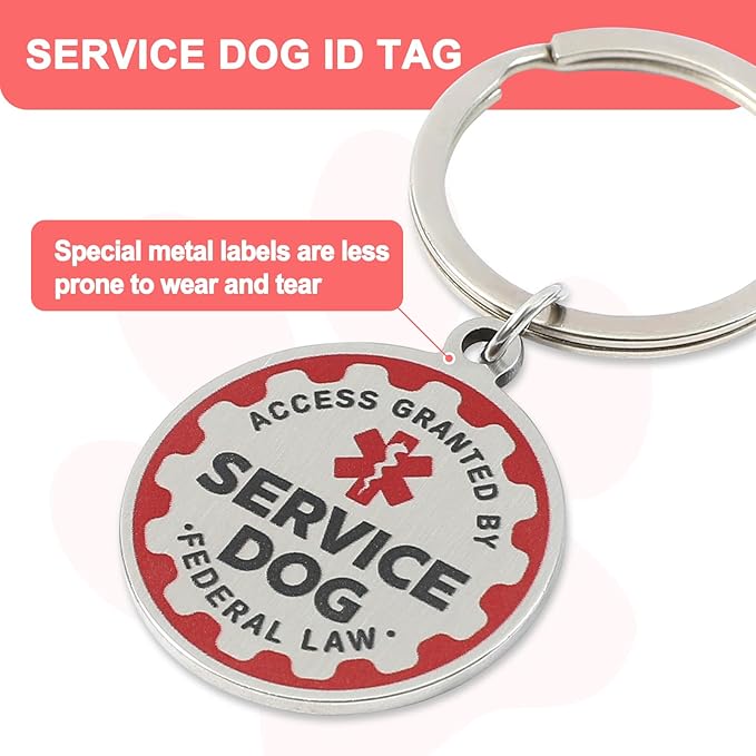 VOOPET Service Dog Vest Harness+ ID Tag and Leash Set+6 Patches,No Pull&Adjustable Reflective Dog Harness for Training,Suitable for Small Medium and Large Dogs.
