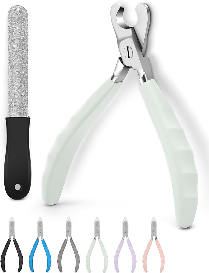 Heavy Duty Dog Nail Clippers -【Cuts Thick Nails Like Butter】【Upgraded Large Opening】 Professional Toenail Trimmer Razor Sharp Blade for Medium to Giant Breed (Green)