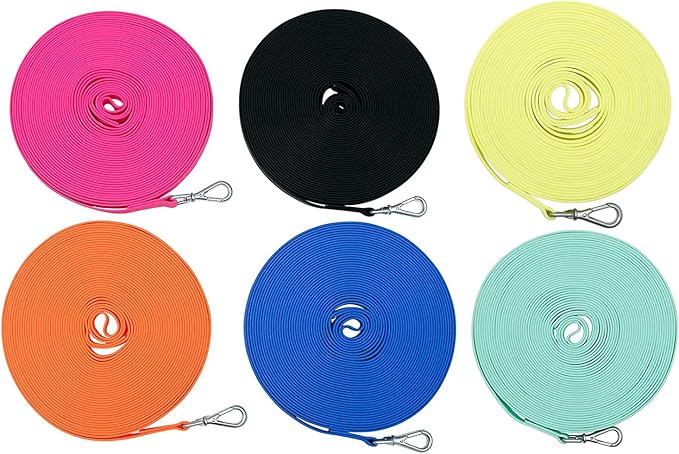 Waterproof Dog Training Leash 50FT 30FT 15FT 10FT 5FT Heavy Duty Recall Long Lead for Large Medium Small Dogs (10FT, Light Yellow)