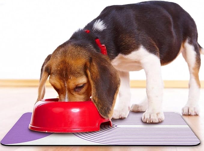 Dog Food Mats for Floors Waterproof, Cat Water Bowl Mats Pet Feeding Absorbent Mat Placemats for Food and Water Bohemia 12 * 20 inch