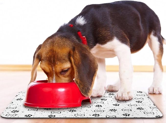 Dog Food Mats,Cat Absorbent Water Bowl Feeding Mats Pet Placemats for Food and Water Spot 24 * 32 inch