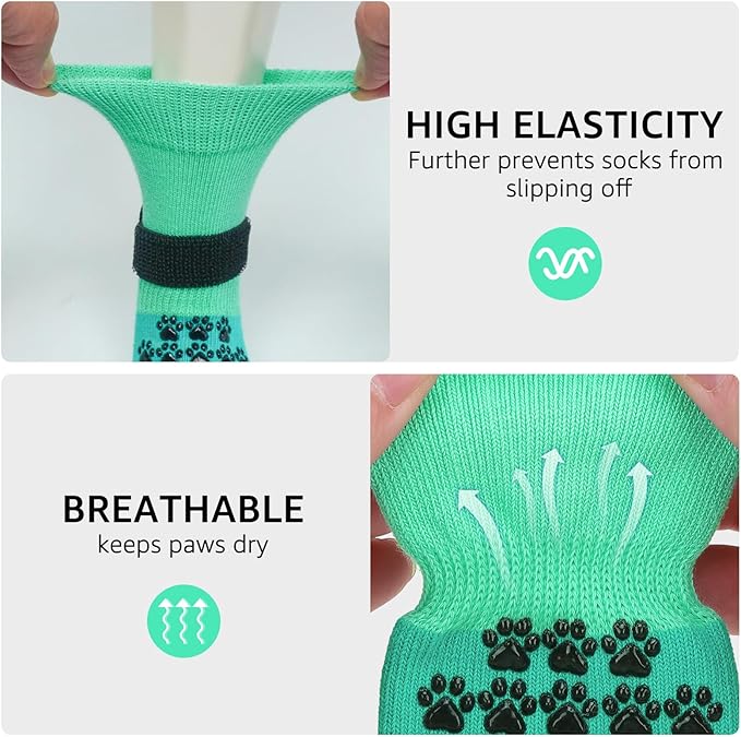 SCENEREAL Dog Socks to Prevent Licking Paws for Hardwood Floors Anti Slip, Dog Grippy Socks Shoes for Senior Small to Large Dogs, Dog Boots & Paw Protectors for Hot/Cold Scratching Pavement
