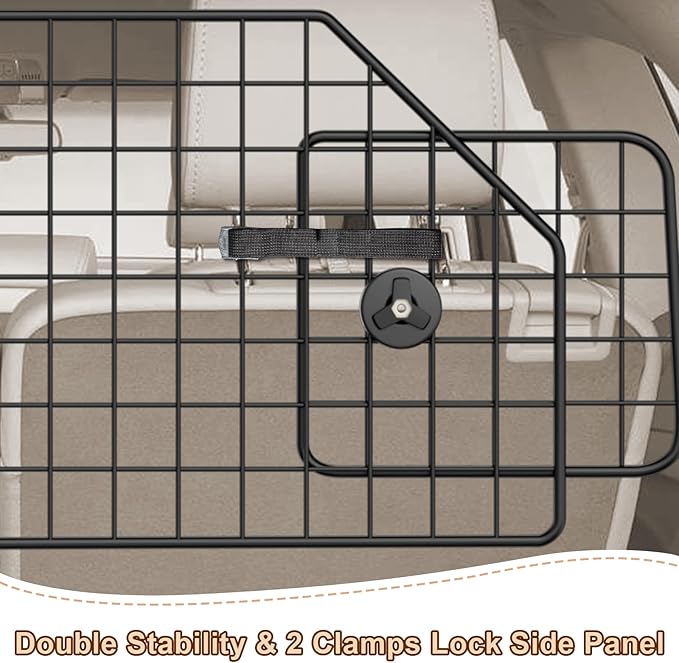 Dog Barrier for SUV,Adjustable Pet Barrier for car 36" to 62" Width for Trucks, SUV, Vans,Heavy-Duty Wire Mesh Barriers Safety Travel Accessories,Pet Travel Barriers