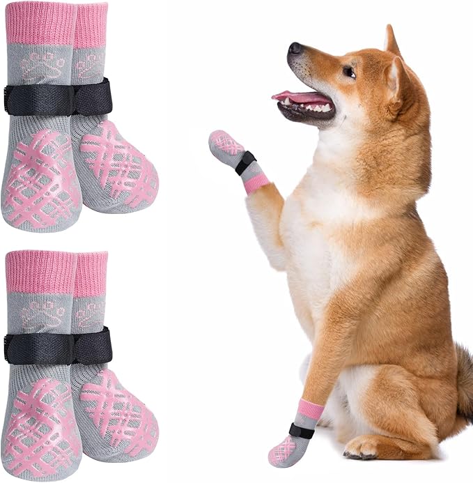 BEAUTYZOO Dog Socks & Boots - Paw Protectors for Hot Pavement & Hardwood Floors, Non-Slip, Small to Senior Sizes