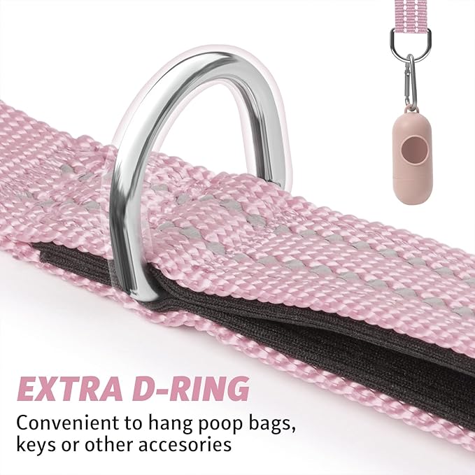 Long Dog Leash XiaZ Training Leashes 10/15/20/30/50/100ft Long Lead for Dogs 30ft Training Leash for Outside Pink 30 Foot Nylon Padded Handle Reflective Hiking Yard