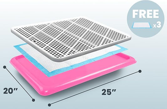 Pet Awesome Dog Potty Tray/Puppy Pee Pad Holder 25”x20” Indoor Wee Training for Small and Medium Dogs