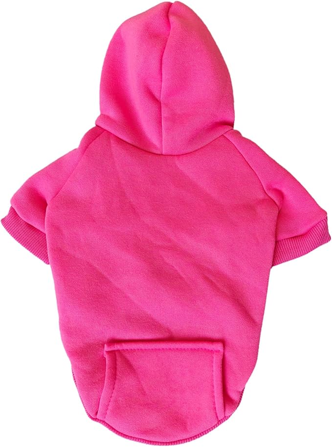 Jecikelon Winter Dog Hoodie Sweatshirts with Pockets Warm Dog Clothes for Small Dogs Chihuahua Coat Clothing Puppy Cat Custume (Rose red, X-Large)
