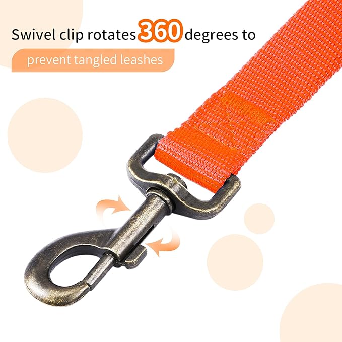 HIKISS Long Dog Leash Obedience Recall Training Agility Lead with Thickening Material for Large Dog - 15ft 20ft 30ft 50ft 100ft Training Leash(Orange 30ft)