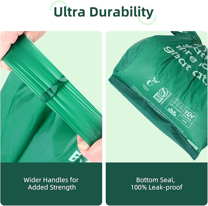 60 Count Cat Poop Bags Large Pet Waste Sacks with Handles, Disposable Litter Bags for Pet Poop, Extra-Thick Waste Bags Easy Tie Leak-Proof Strengthen Unscented
