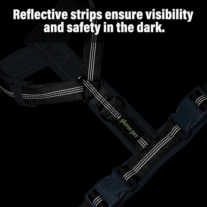 Plutus Pet No Pull Dog Harness, Adjustable Nylon Harness with Soft Padding, Reflective and Heavy Duty Dog Harness for Small, Medium, Large Dogs(Ranger Green, S)
