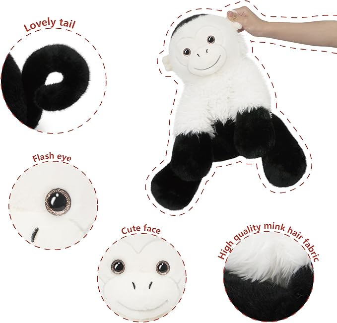 Niuniu Daddy 14" | 3.5 Pound Monkey Weighted Stuffed Animal for Kids Adults, Heavy Capuchin Monkey Pillowfort Plush Toys, Weighted Beads for Stuffed Animals Body Pillow for Birthday Holiday Christmas