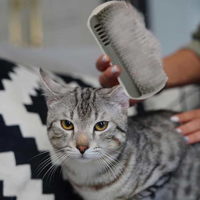 2 Pack Cat Self Groomer, Wall Corner Groomer Brush, Cat Face Scratchers, Cat Self Groomer for Indoor Cats, Wall Corner Cat Scratcher for Long/Short Fur Kitten 6.3inch