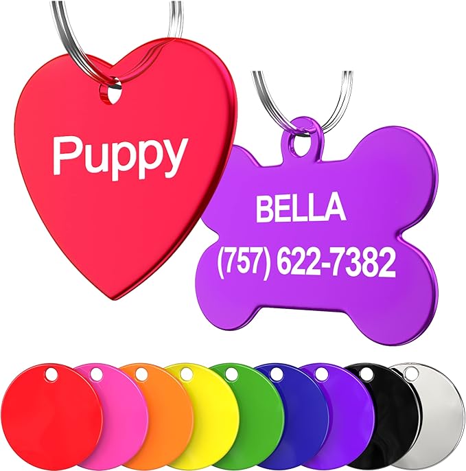 Dr. Fremont's Custom Pet ID Tag | Large, Round, Anodized Aluminum | Many Colors & Shapes | Strong, Durable, Made in USA