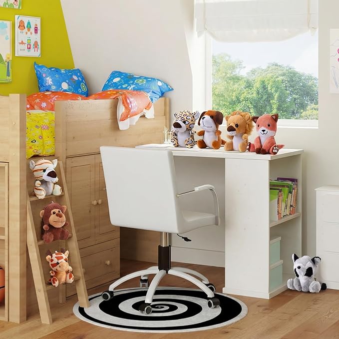 Skylety 12 Pcs Mini Safari Stuff Animal 3.9 Inch Cute Jungle Stuffed Animal Lion Rabbit Owl Hedgehog Monkey Tiger Zebra Elephant Leopard Hippopotamus Rhinoceros for Teacher Student Valentine Favors