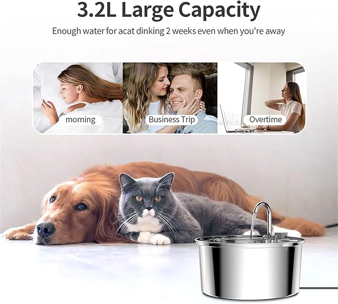 Vetiflow Water Bowl, Vetiflow Triple-Defense PRO Technology Water Bowl for Cat and Dog