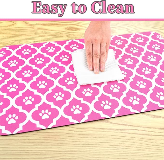 Dog Food Mat 17X30 Inch Pet Feeding Absorbent Mats for Floor Cat Water Bowl Placemats Non-Slip Washable Dog Mat for Food and Water
