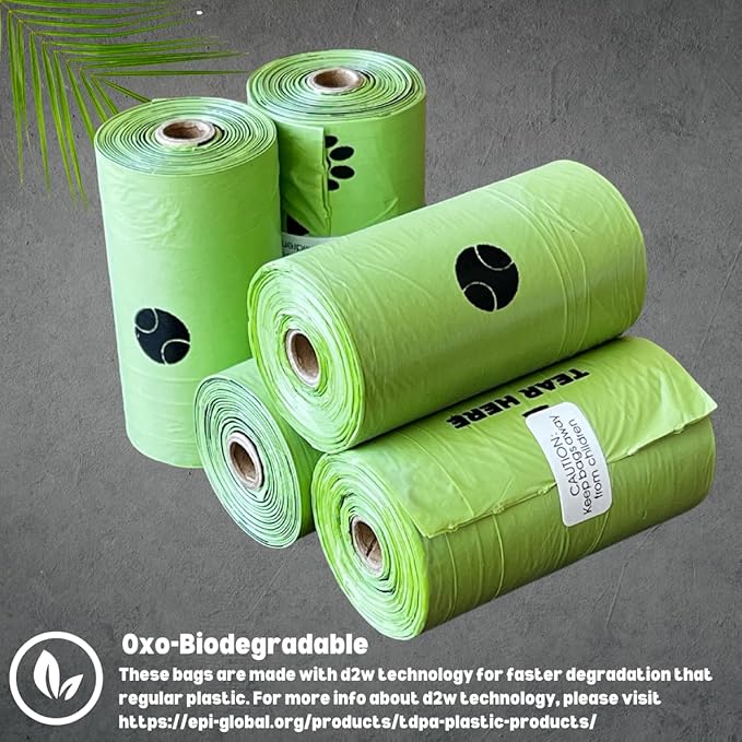 Biodegradable Doggy Poop Bags with Dispenser (576 Bags) Eco-friendly Dog Waste Pickup Bags Refill Rolls Cat Waste Bags (Green, 32 Rolls, Lavender Scented)