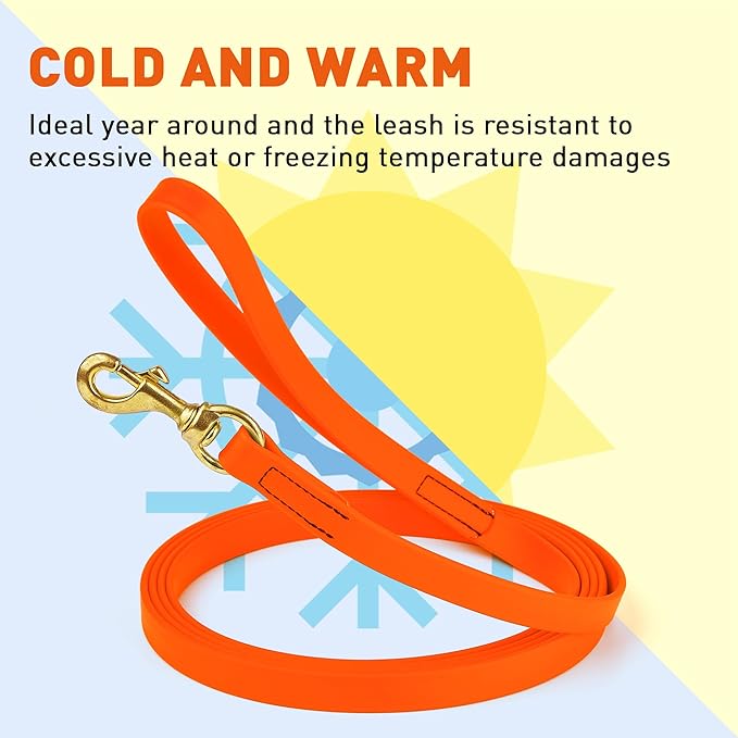 Viper Biothane Working Tracking Lead Leash Long Line for Dogs, 3/4" x 33ft, Hunter Orange