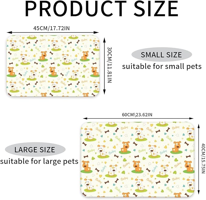 Dog Food Mat for Floors Absorbent,Quick Dry Cat Pet Feeding Placemats with Non Slip Rubber for Dog Food and Water Bowl, Pet Supplies for Dogs, Cats(30x45cm,Cute Dog Pattern)