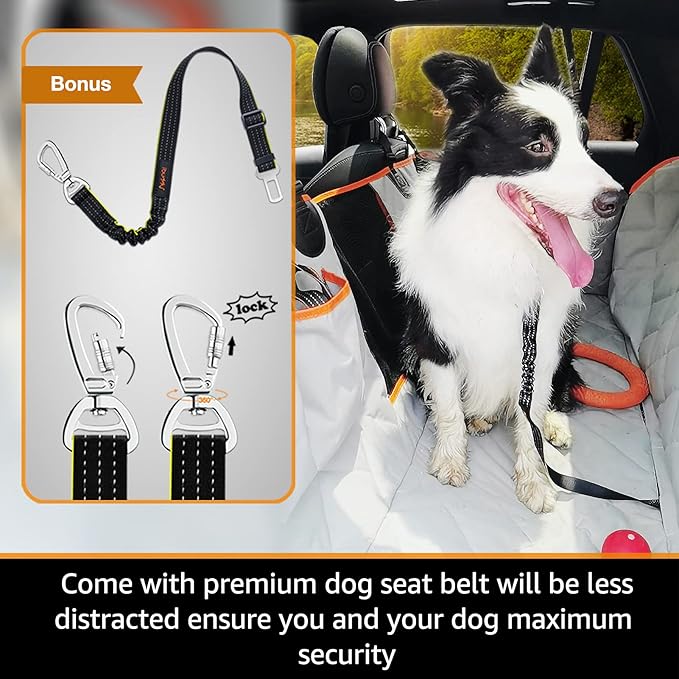 iBuddy Dog Seat Covers for Trucks 100% Waterproof Car Hammock for Truck Back Seat Durable X-Large Dog Seat Cover Against Dirt and Fur Machine Washable Pet Seat Cover for Trucks and Large SUVs