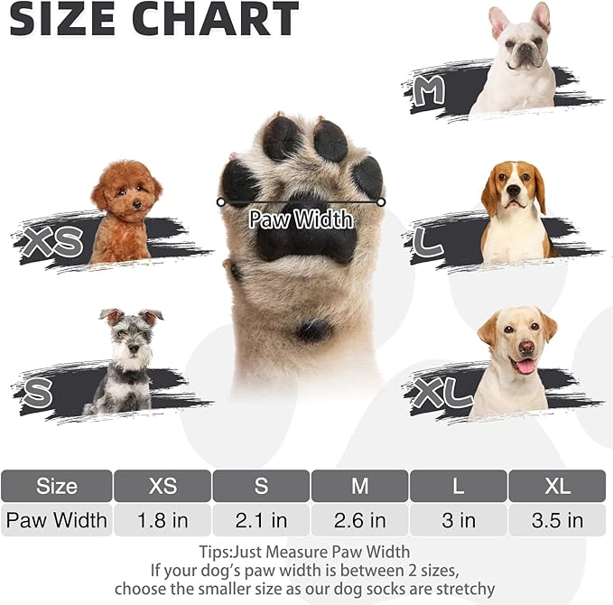 KOOLTAIL Dog Socks for Hot/Cold Pavement, Breathable & Warm Dog Socks to Prevent Licking Paws, Non Slip Pet Boots & Paw Protectors for Hardwood Floor,Grippy Shoes for Small Medium Large Senior Dogs