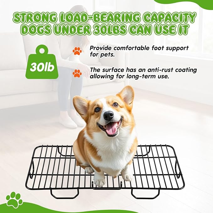 Shimeyao 6 Pcs 3-Layer Dog Grass Pad with Tray, Includes 23.6" x 15.8" Stainless Steel Tray, Artificial Turf Grass Potty, and Support Grids, Reusable Portable Dog Toilet for Indoor & Outdoor Use