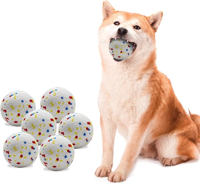 RERBIO 6 Pack Dog Toy Balls, 2.3 Inch ETPU Material, Replacement Balls for Automatic Ball Launcher Machine, Perfect for Small & Medium Dogs, Perfect for 2.3 Inch Automatic Launcher
