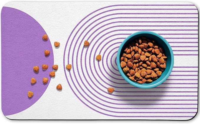 Dog Food Mats for Floors Waterproof, Cat Water Bowl Mats Pet Feeding Absorbent Mat Placemats for Food and Water Bohemia 12 * 20 inch