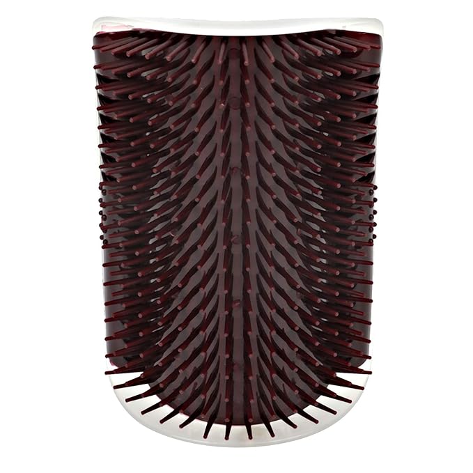 Cat Self Groomer Brush, Plastic Massage Comb with Soft 12.6x8.3cm - Easy Mount Wall Scratcher, Removes Loose Hair, Perfect for Cat Grooming and Play (Coffee)