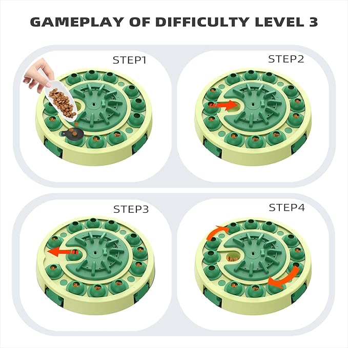 KADTC U.S. Brand & Design - 3 Levels of Challenge - 4 Ways to Play - Advanced Dog Puzzle Toy for Small/Medium/Large Smart Dogs Mental Stimulation Brain Toys Puppy Treat Puzzles Christmas New Year Gift