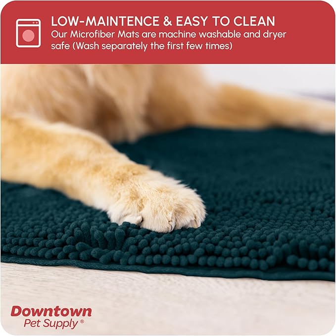 My Doggy Place Dog Mud Mat, 60" x 36" Teal – Thick Microfiber Entry Rug for Snow, Mud & Salt – Absorbent, Quick-Dry, Washer-Safe & Non-Slip, X-Large