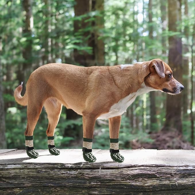 KOOLTAIL Dog Socks for Hot/Cold Pavement to Prevent Licking Paws Scratching,Anti Slip Pet Boots&Paw Protector for Hardwood Floors,Traction Control Grip Booties for Small Medium Large Senior Dogs XL