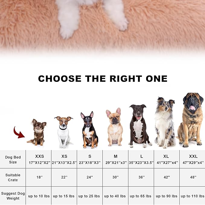 Bedfolks Waterproof Crate Bed, Plush Dog Kennel Pad with Removable Washable Cover, Faux Fur, Fluffy, 41"x27", Solid Camel