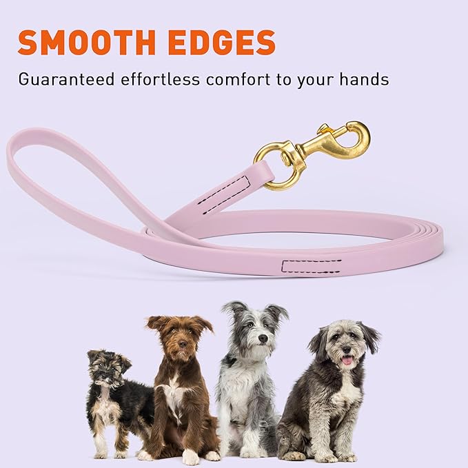 Viper Biothane K9 Working Dog Leash Waterproof Lead for Tracking Training Schutzhund Odor-Proof Long Line with Solid Brass Snap for Puppy Medium and Large Dogs, 20ft Pastel Purple