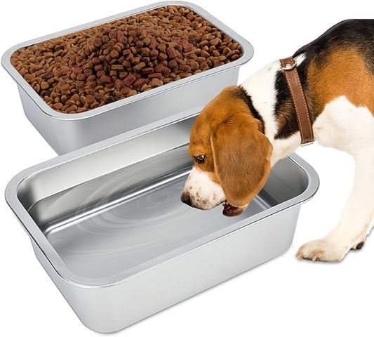 Bwogue 1.25 Gallons Extra Large Dog Water Bowls for Large Dogs, Large Stainless Steel Dog Bowl for Dogs, High Capacity Dog Water and Food Bowls for Large, X-Large Dogs