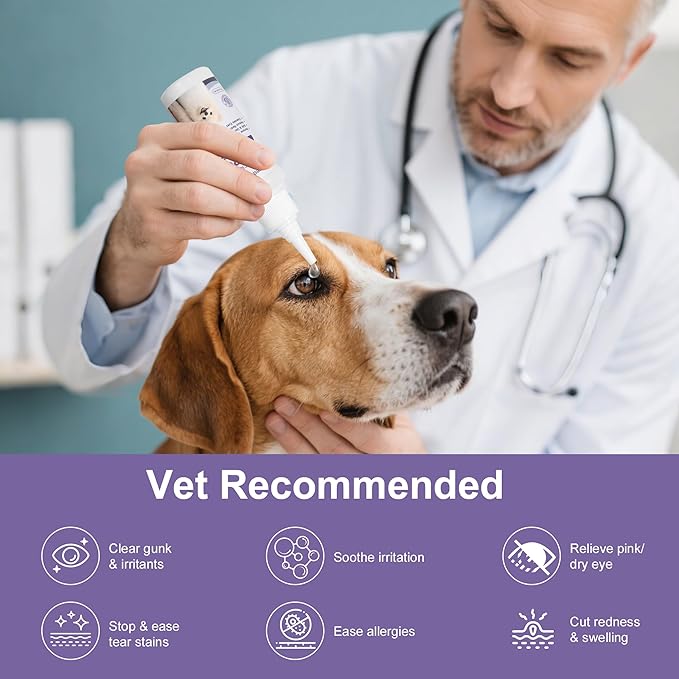 Enredadera Cat Eye Drops, Vet-Approved Dog Eye Infection Treatment for Tear Stain Remover&Pink Eye Relief, Gentle Plant-Powered Pet Eye Drops for Dog and Cat, Dog Conjunctivitis Eye Drop for Infection