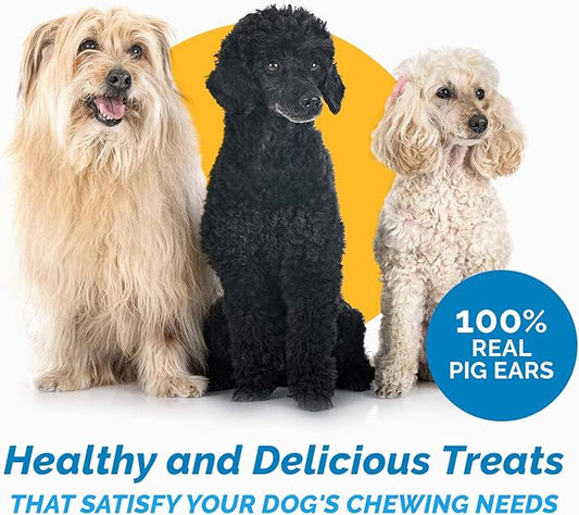 123 Treats Bulk Pig Ears for Dogs - 5lb Bag, All-Natural Pork Chews for Small to Large Breeds, Dental Care Dog Treats